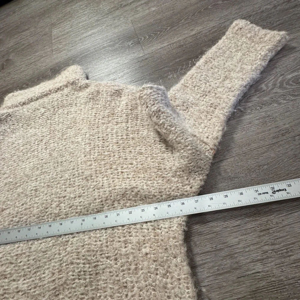 Free People Sweater Womens Small Tan Alpaca Boucle Shes All That Oversized Boho